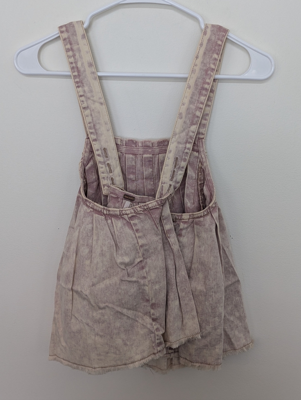 Free People Marina Denim Pleated Swing Tank Top Crop Boho Dusty Pink XS - Picture 4 of 10